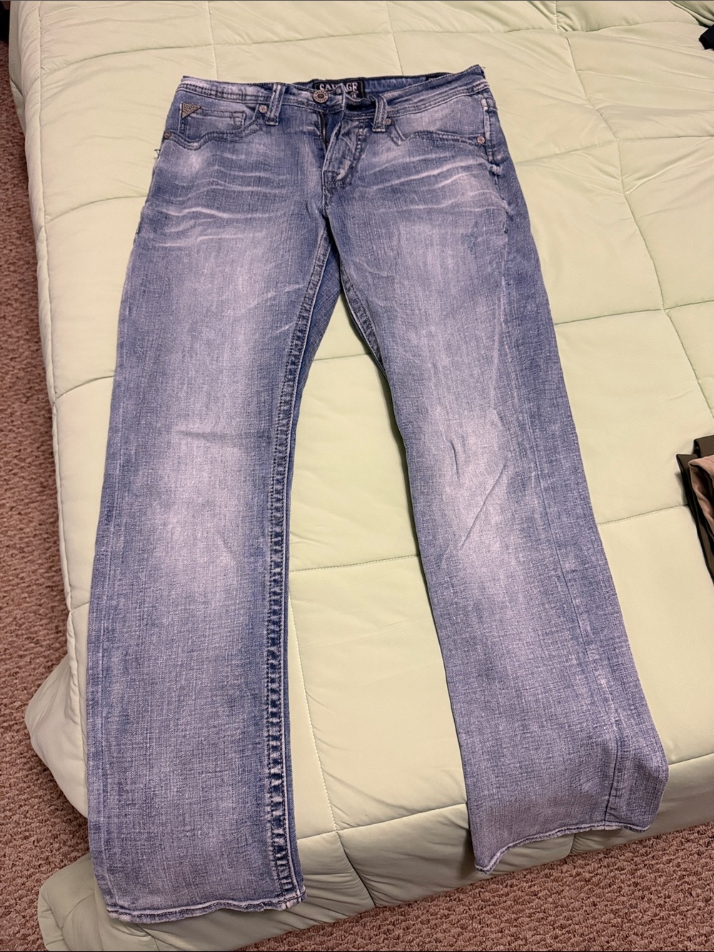 Salvage Men's Light Blue Bootcut Jeans